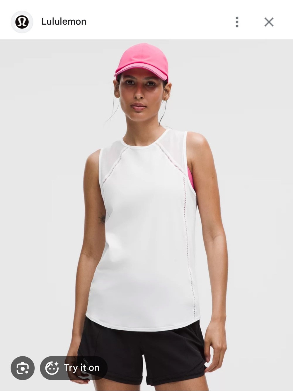 NWOT! Lululemon white sculpt tank lace trim